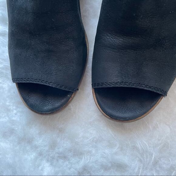 Lucky Brand Leather Peep Toe Booties  Size 6.5 - Picture 2 of 5
